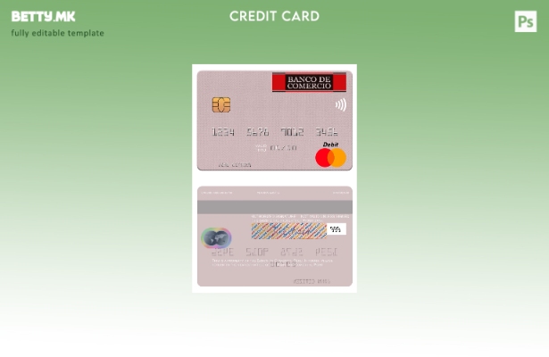 Шаблон за мастер картички во модерен стил Перу Banco de Comercio